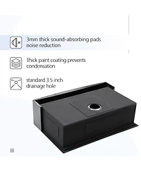 flynama 30x22x10inch Gunmetal Black Farmhouse Kitchen Sink Workstation Apron Front Stainless Steel