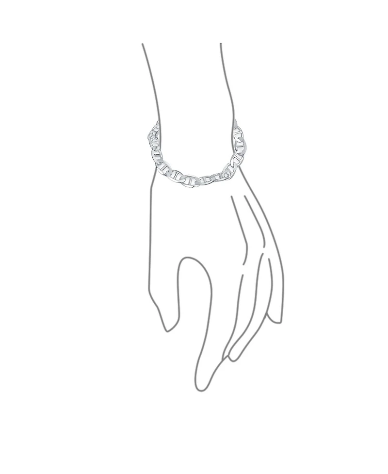 Bling Jewelry Heavy Solid .925 Sterling Silver 9MM Anchor Link Mariner Chain Bracelet Made In Italy 7.5 Inch