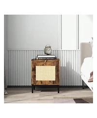 gaomon End Table Wood Nightstand With Storage Shelf