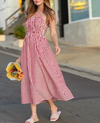 Cupshe Women's Starlight Mint Striped Maxi Beach Dress