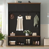 Boyel Living Hall Tree with 6 Hooks and Storage Bench for Entryway Hallway