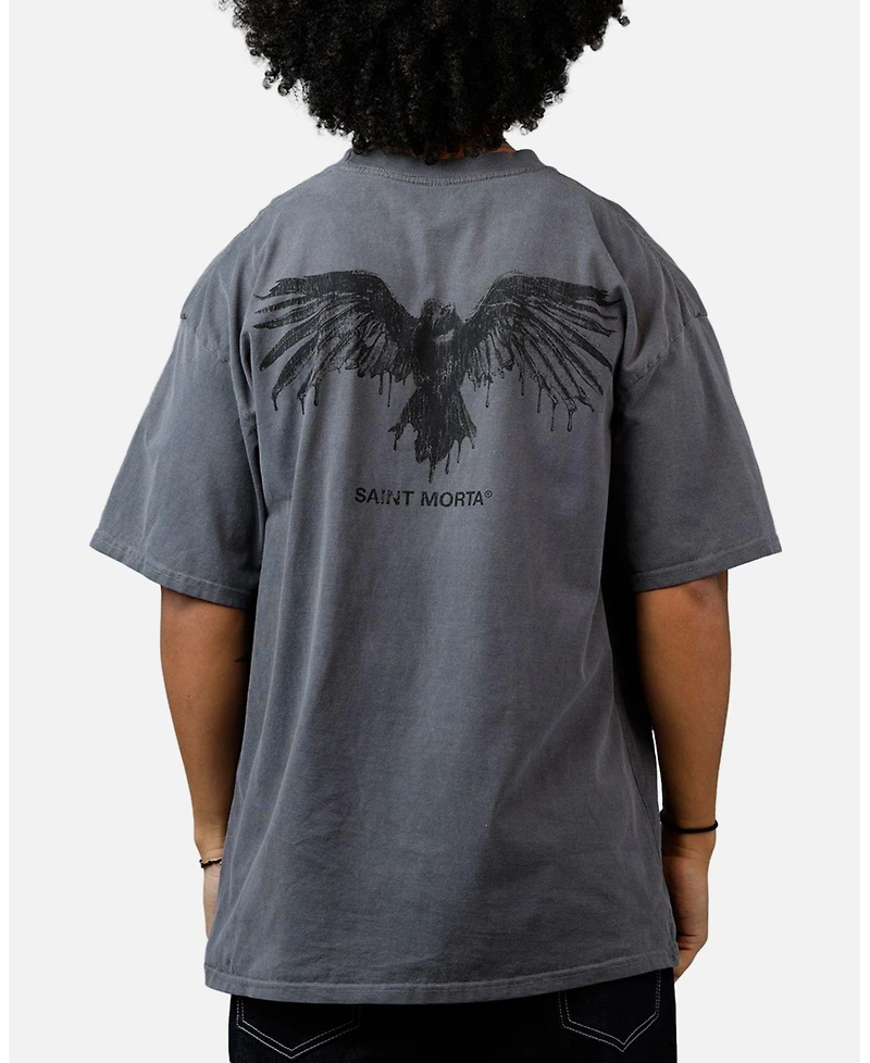 Saint Morta Men's Raven T-Shirt Washed Charcoal