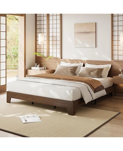 gaomon Easy Assembly California King Platform Bed Frame Space Saving, for Living Room, Guest Room