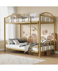 gaomon Easy Assembly Metal Bunk Bed Twin Over Twin Heavy Duty Bunkbeds Frame Space Saving, for Living Room