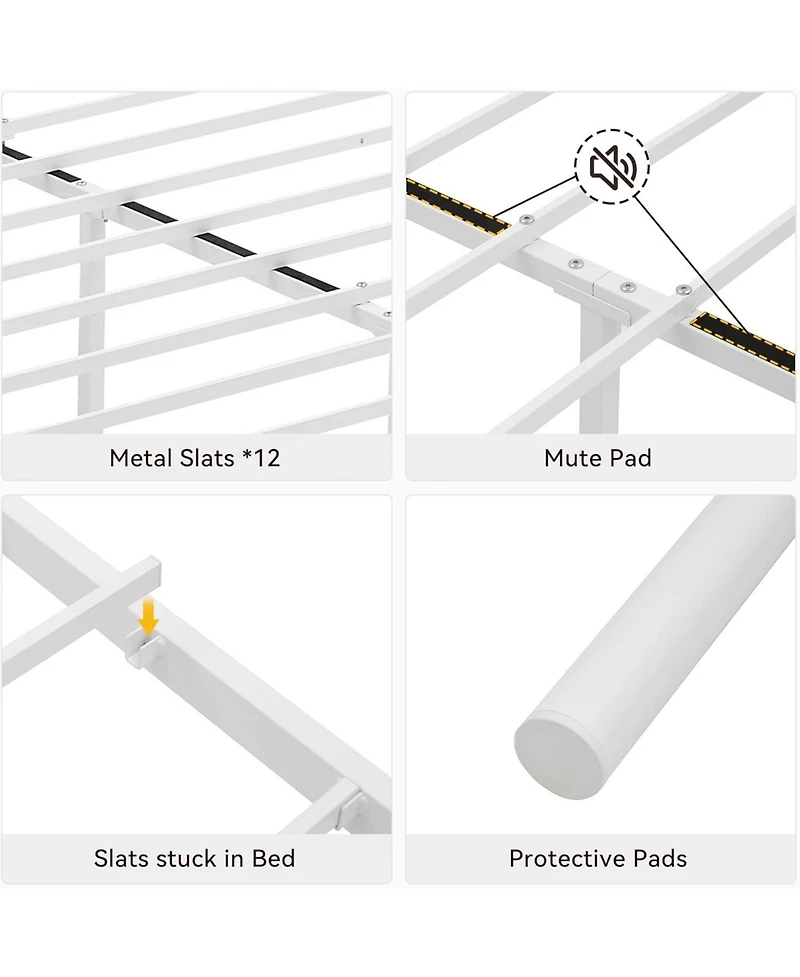 gaomon Easy Assembly King Size Bed Frames Space Saving, for Living Room, Guest Room