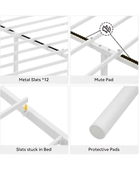gaomon Easy Assembly King Size Bed Frames Space Saving, for Living Room, Guest Room