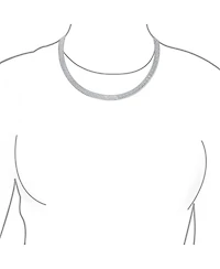 Bling Jewelry Reversible Flat Greek Key Design.925 Sterling Silver Herringbone Necklace Collar Made in Italy 16 Inch