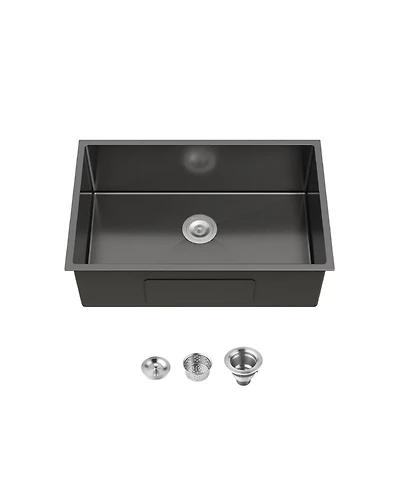 flynama 30x19inch Stainless Steel Kitchen Sink Single Bowl Undermount Workstation Handmade