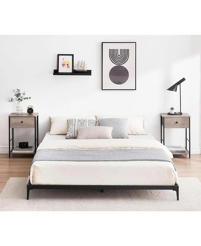 gaomon Easy Assembly 6 Inch Full Size Bed Frame Low Profile Metal Platform Bedframe Space Saving, for Living Room, Guest Room