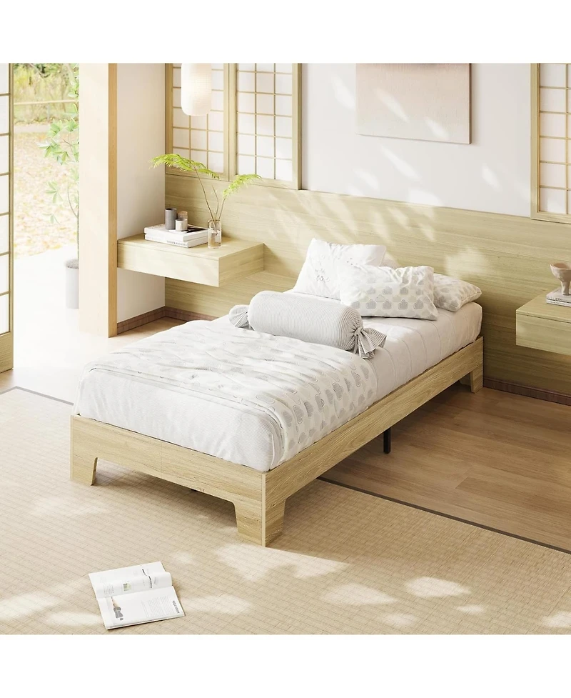 gaomon Easy Assembly Twin Platform Bed Frame Space Saving, for Living Room, Guest Room