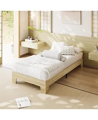 gaomon Easy Assembly Twin Platform Bed Frame Space Saving, for Living Room, Guest Room