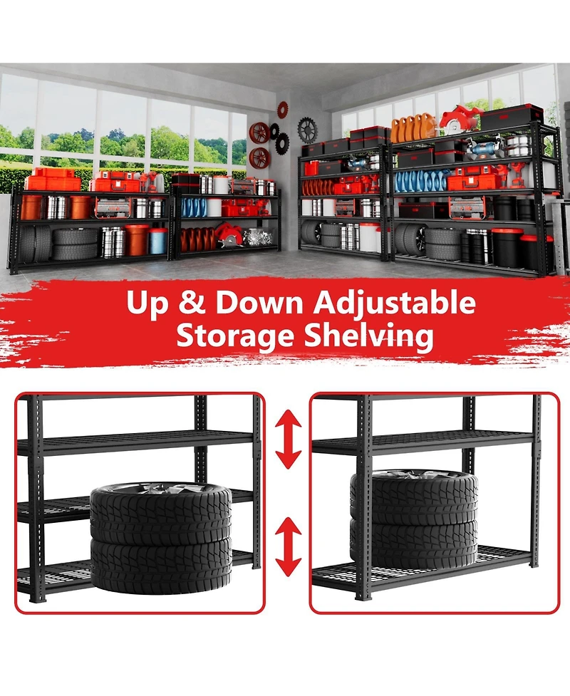 Lovmor 5-Tier 48 in W x 72 in H x 18 in D Adjustable Heavy Duty Metal Shelving Unit