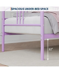 gaomon Daybed, Sturdy Metal Day Bed with Steel Slat Support, Arched Headboard Sofa Bed for Living Room