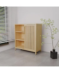 Boyel Living Bamboo Storage Cabinet Large-Capacity Single-Door Storage Cabinet Shelves for Living Rooms