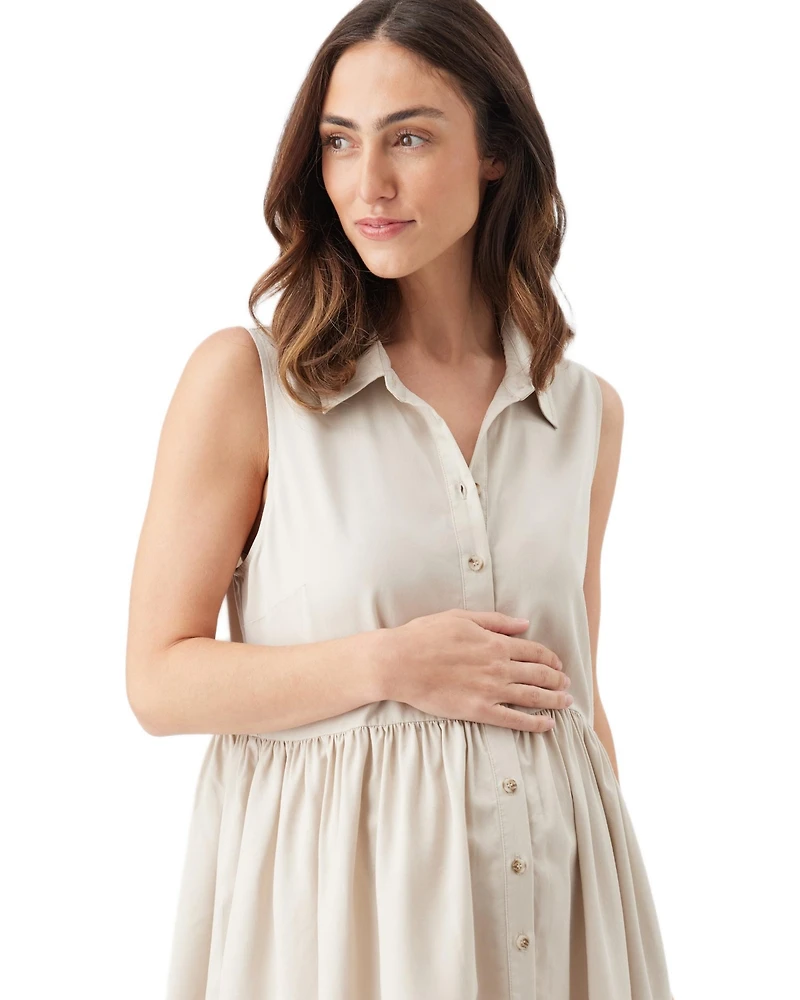 Ripe Maternity Chloe Tencel Dress Sand