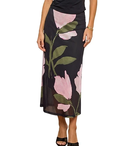 Cupshe Women's Blooming Peony Floral Midi Skirt
