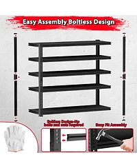 Lovmor 5-Tier 60 in W x 78 in H x 24 in D Adjustable Solid Plate Heavy Duty Metal Shelving Unit