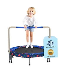Mecale Kids 36" Foldable Trampoline w/ Handle, Indoor/Outdoor, Ages 3+