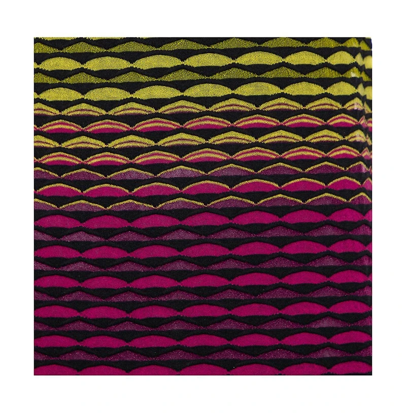 Pre-Owned Missoni Multicolor Perforated Knit Ruffle Detail Shift Dress