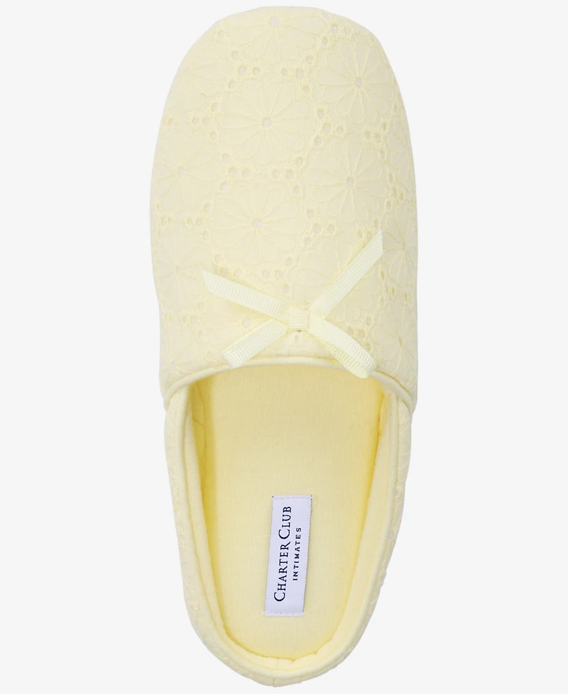Charter Club Women's Eyelet Round-Toe Slippers, Macy's Exclusive