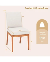 Modern Kitchen Chair Dining Chair with Rubber Wood Legs & Padded Seat