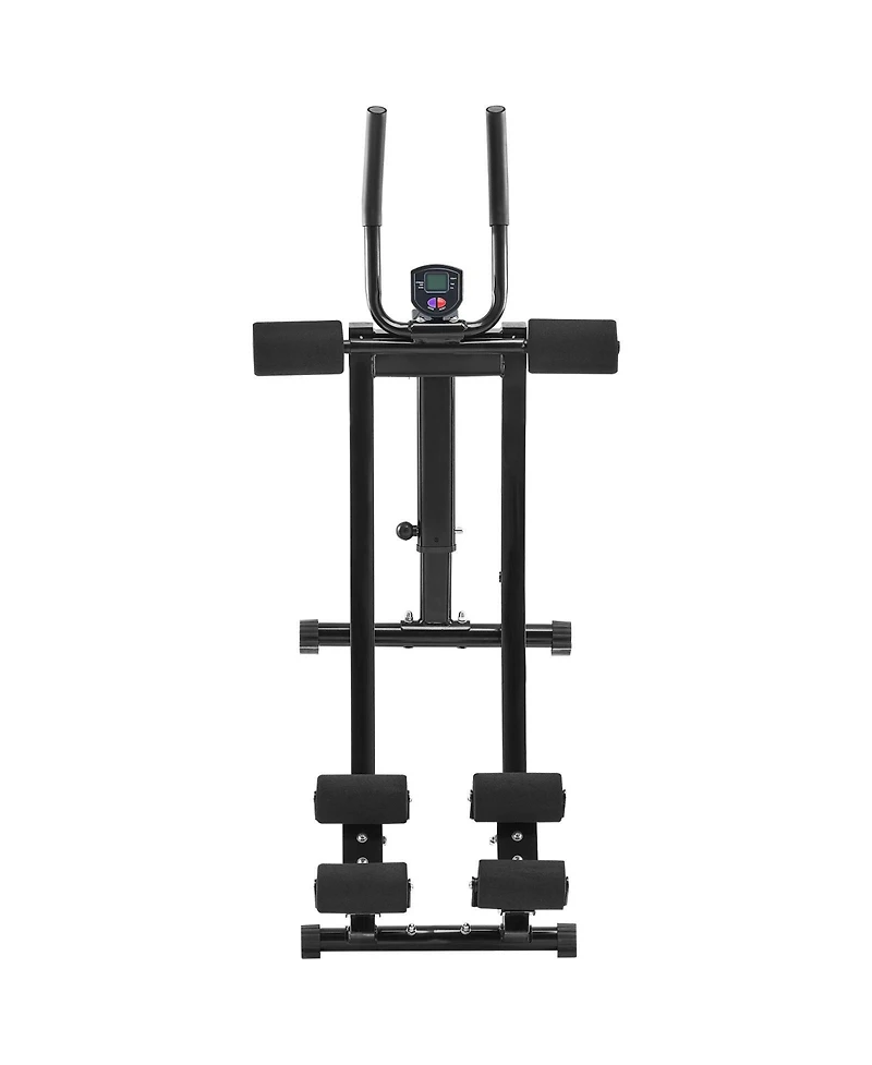 Mecale Dual-Track Ab Workout Machine, Foldable Adjustable Ab & Core Trainer, 440 lb Weight Capacity, Home Gym Ab Cruncher