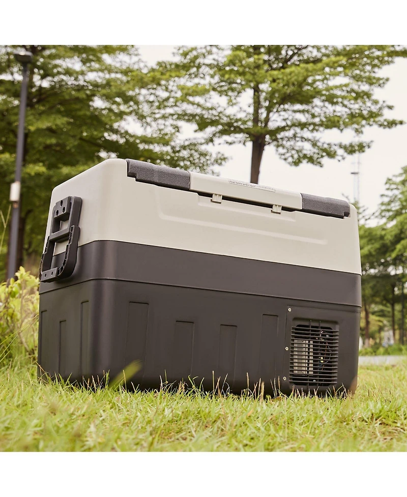 Mecale 37QT/35L Dual Zone Car Refrigerator Freezer, -4°F to 50°F, 12/24V Dc & 100-240V Ac, Portable Compressor Cooler