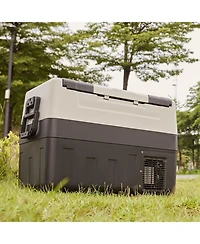 Mecale 37QT/35L Dual Zone Car Refrigerator Freezer, -4°F to 50°F, 12/24V Dc & 100-240V Ac, Portable Compressor Cooler