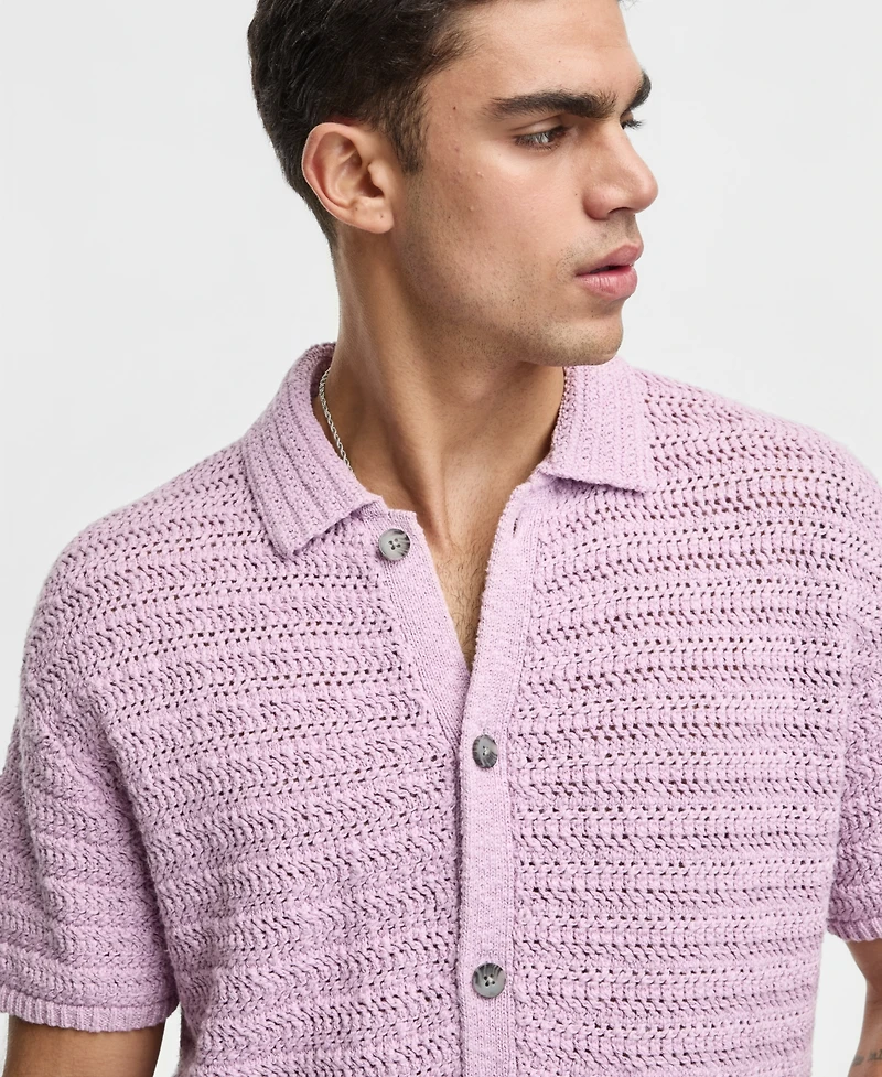 Mode of One Men's Relaxed-Fit Elio Short-Sleeve Polo Sweater, Macy's Exclusive