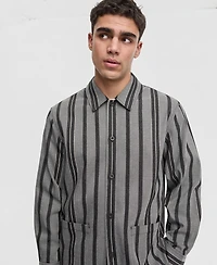 Mode of One Men's Relaxed-Fit Striped Overshirt, Macy's Exclusive