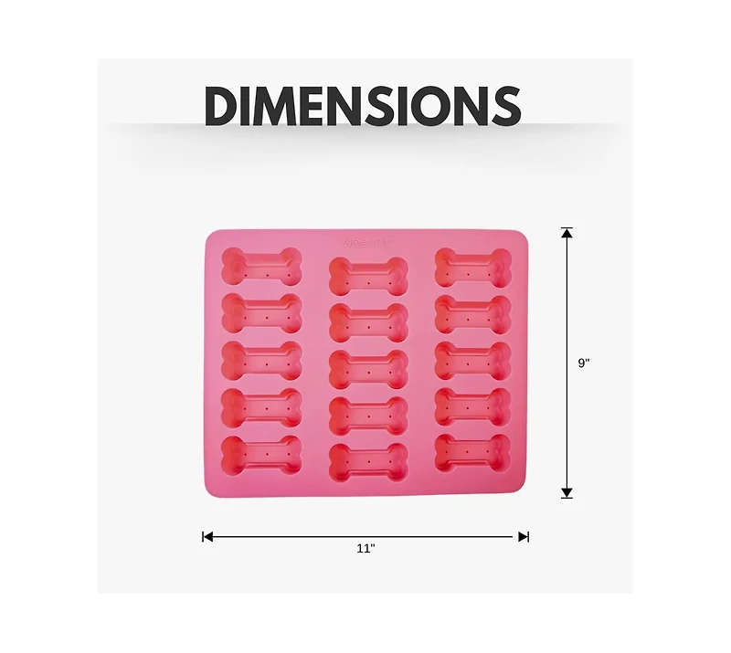 Dog Bone 3-in-1 Silicone Baking Treat Tray for Healthy, Homemade Dog Treats and More