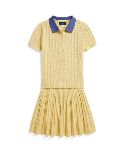 Polo Ralph Lauren Girls' 7-16 Mini-Cable Cardigan and Skirt, 2-Piece Set