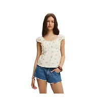 Cotton On Women's Tie Back Babydoll Top