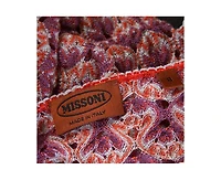 Pre-Owned Missoni Women's Purple And Orange Perforated Knit Drawstring Detail Top