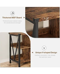 gaomon 8 Cube Storage Organizer Bookcases, 3 Tier Metal Horizontal Bookcase, 62 Inch Industrial Storage Bookcase