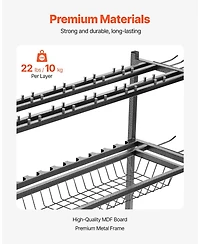 Mecale Fishing Rod Holder, 15-Rod Mobile Pole Rack Cart with Wheels for Garage or Home Fishing Gear Storage