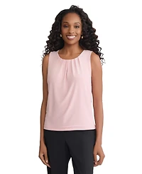 Jones New York Women's Pleat Front Crewneck Top