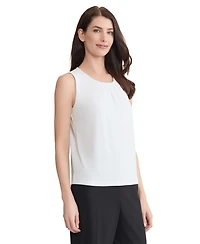 Jones New York Women's Pleat Front Crewneck Top