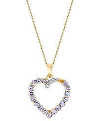 Macy's Tanzanite (1-1/4 ct. t.w.) & Diamond Accent Heart Pendant Necklace in 10k Yellow Gold