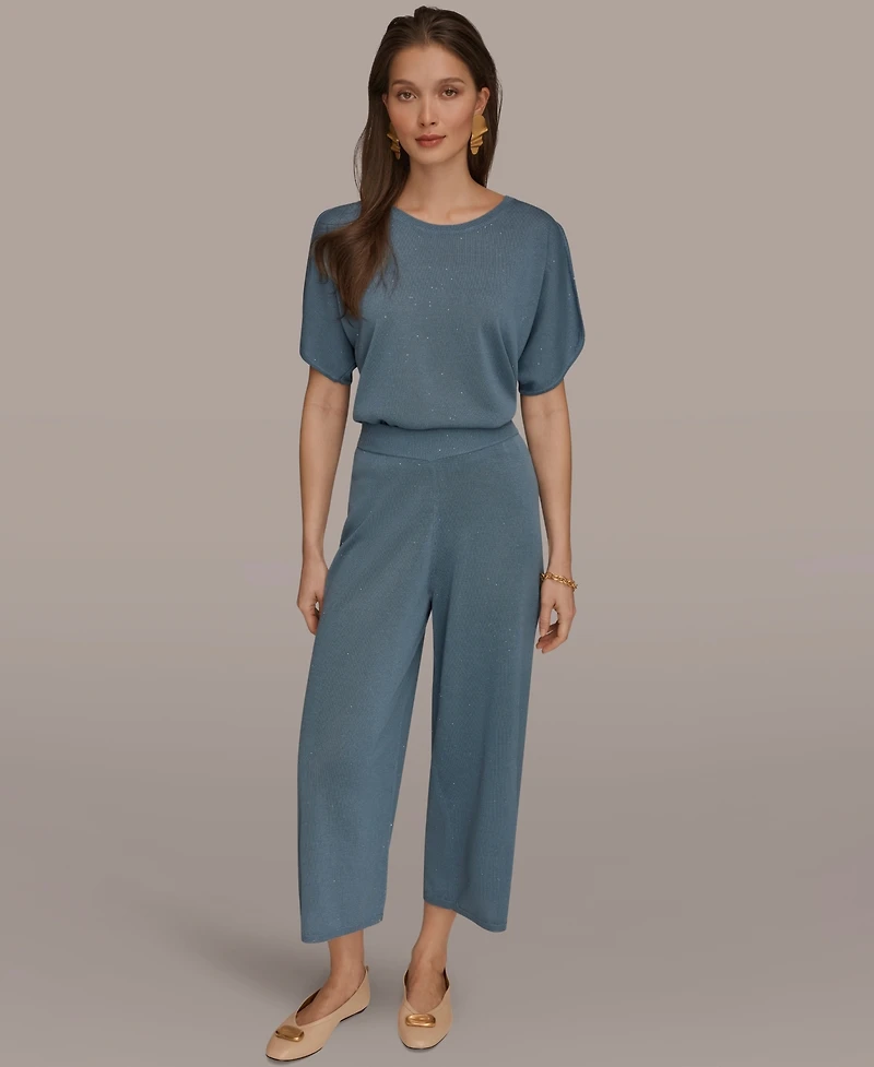 Donna Karan New York Women's Wide Leg Sequin Pull-On Pants