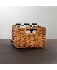 mDesign Woven Farmhouse Kitchen Pantry Food Storage Basket Box, Small - 6 Pack, Camel