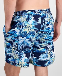 Club Room Men's Elloe Tropical Scene Swim Trunks, Macy's Exclusive