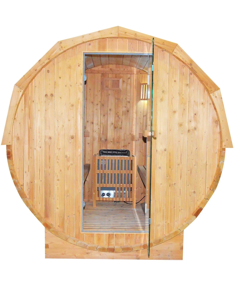 Mondawe Traditional Sauna Room with Metal Stove, 4.5KW, Carbonized Spruce