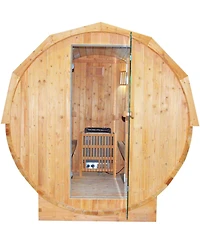 Mondawe Traditional Sauna Room with Metal Stove, 4.5KW, Carbonized Spruce