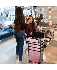 Byootique Makeup Train Case Kit with Cube Case Cosmetic Organizer Mermaid