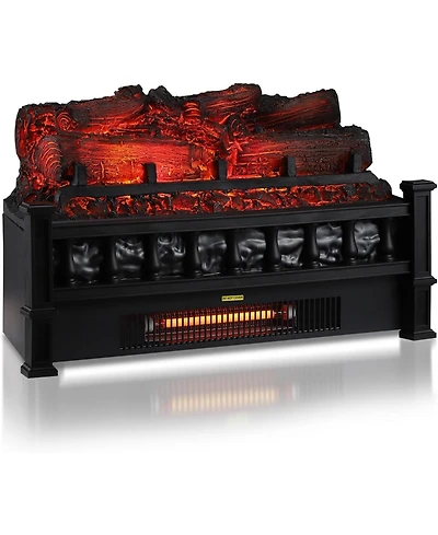 Gaomon 20" Electric Fireplace Log Heater, 1500W, Realistic Flame, Mechanical Control, Overheat Protection, Freestanding Winter Heater Insert
