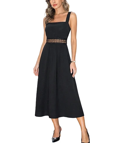 Cupshe Women's Gallery Day Black Midi Beach Dress