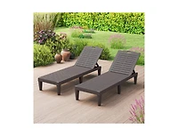 Slickblue Set of 2 Outdoor Chaise Lounge Chairs with 4-Position Back