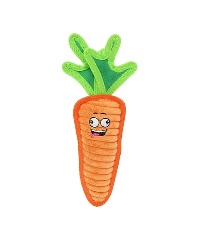 Tuffy Funny Food Carrot, Durable Plush Squeaky Dog Toy