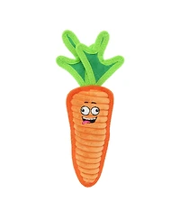 Tuffy Funny Food Carrot, Durable Plush Squeaky Dog Toy